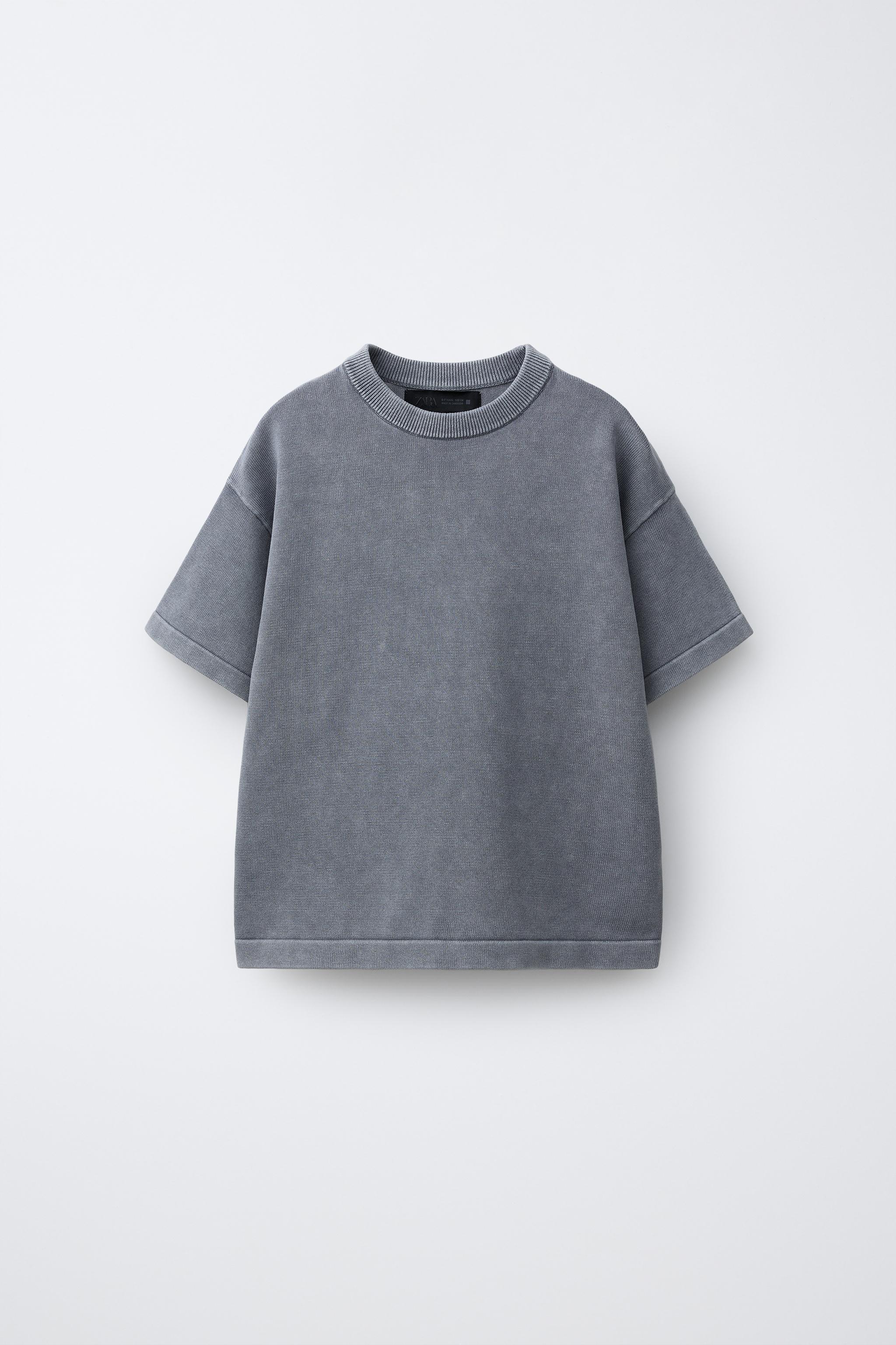 T-SHIRT EN MAILLE EFFET DÉLAVÉ